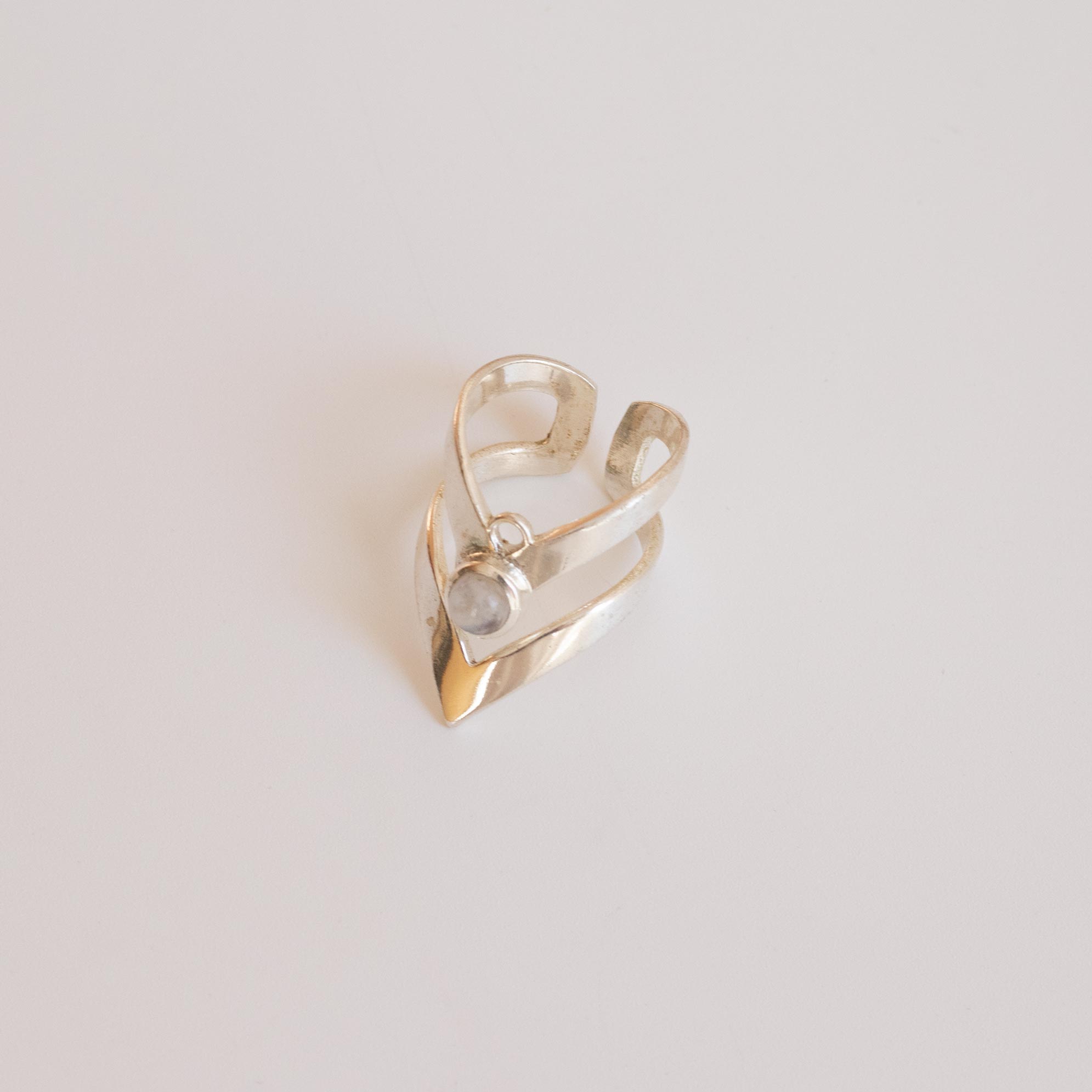 Anillo Triangle moonstone