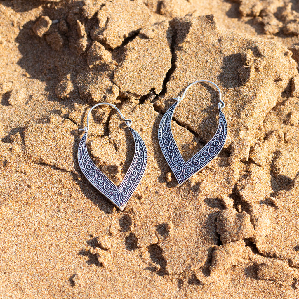 pendientes de aro plateados Anja