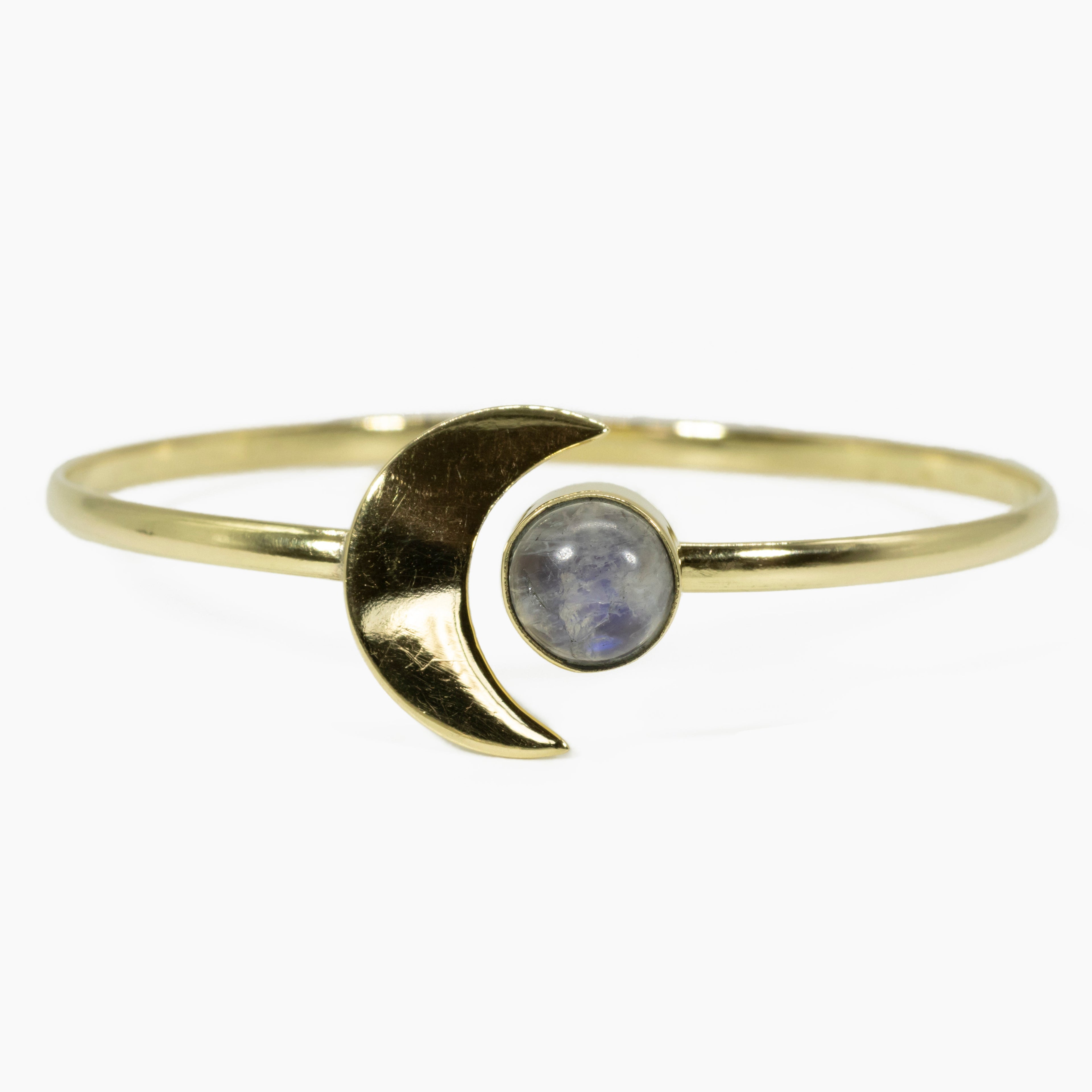 Brazalete moon dorado y piedra lunar
