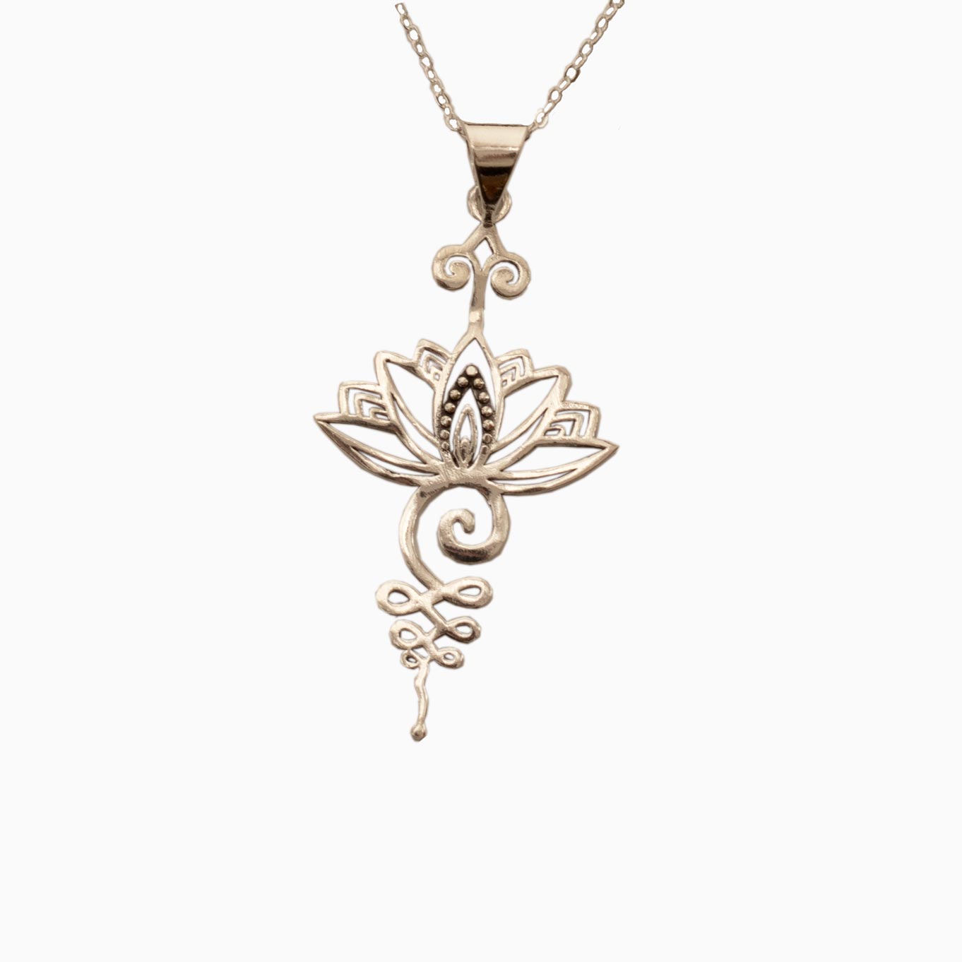 colgante loto unalome fondo blanco