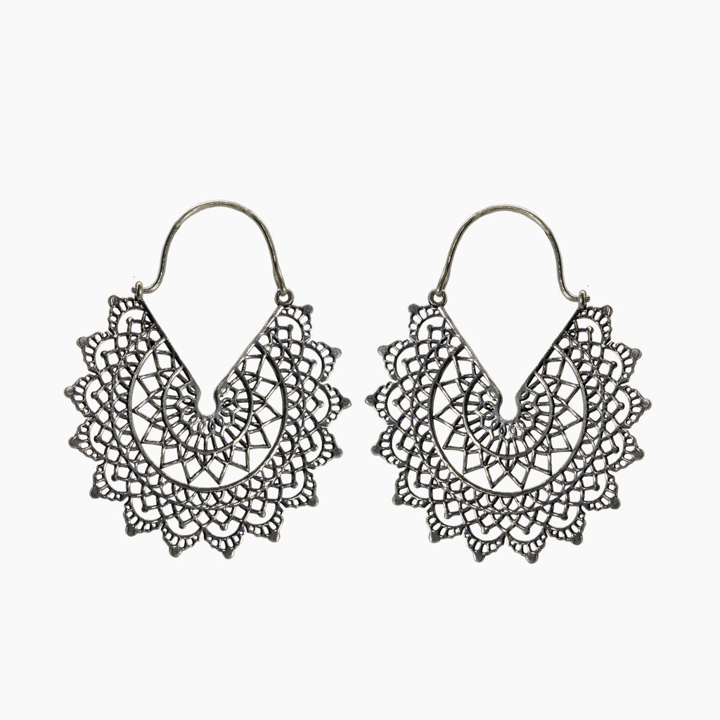 pendientes aro Mandala plata