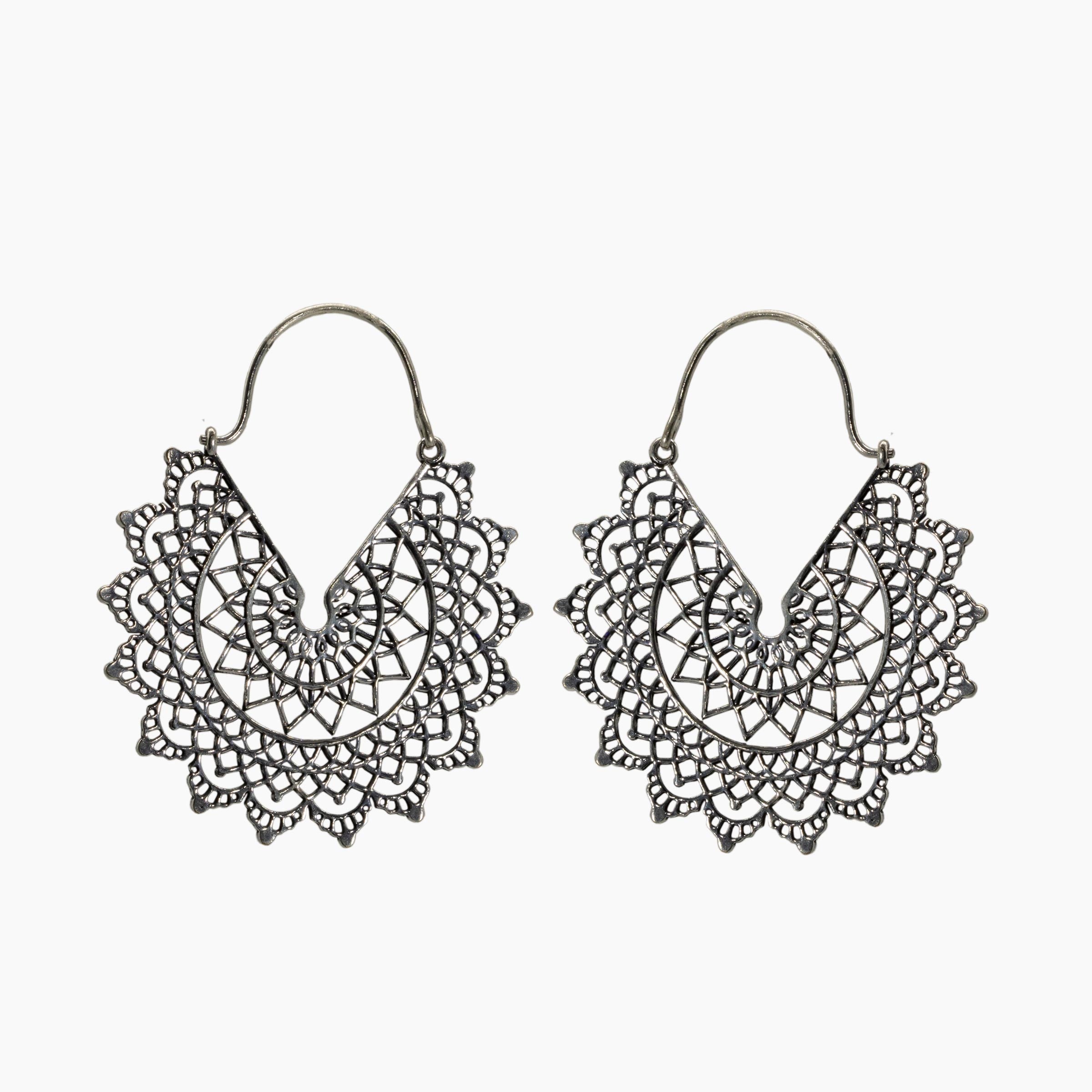 pendientes aro Mandala plata