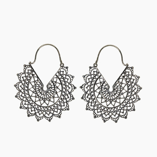 pendientes aro Mandala plata