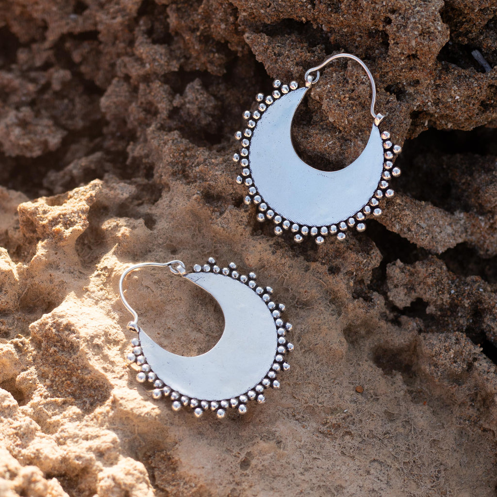 pendientes aro Nara en plateado