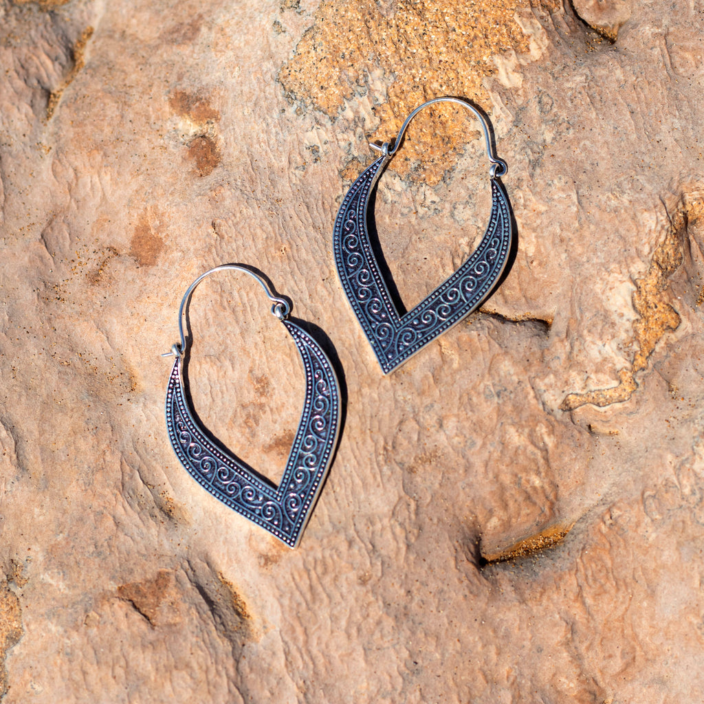 pendientes de aro plateados Anja