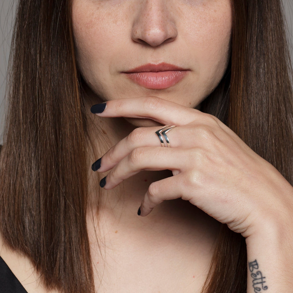 anillo plata triangulo plata