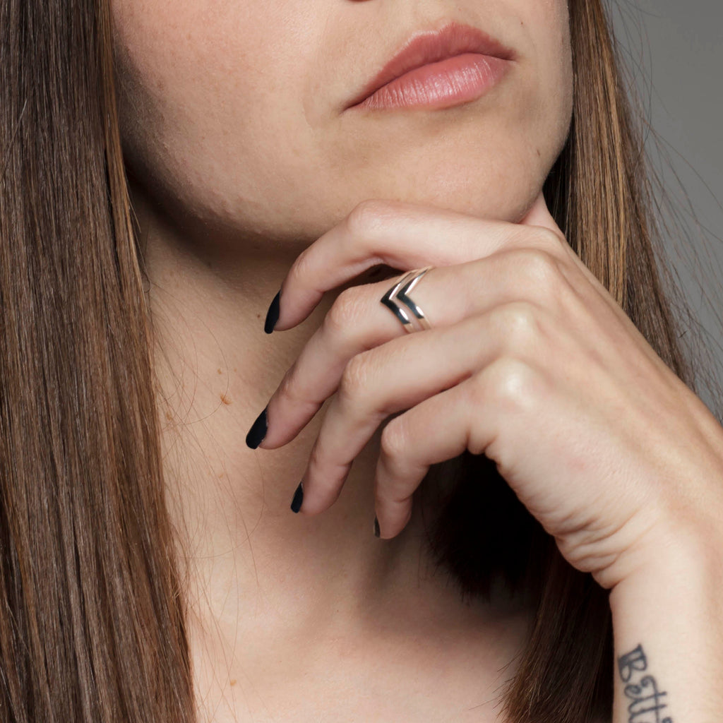 anillo plata triangulo plata