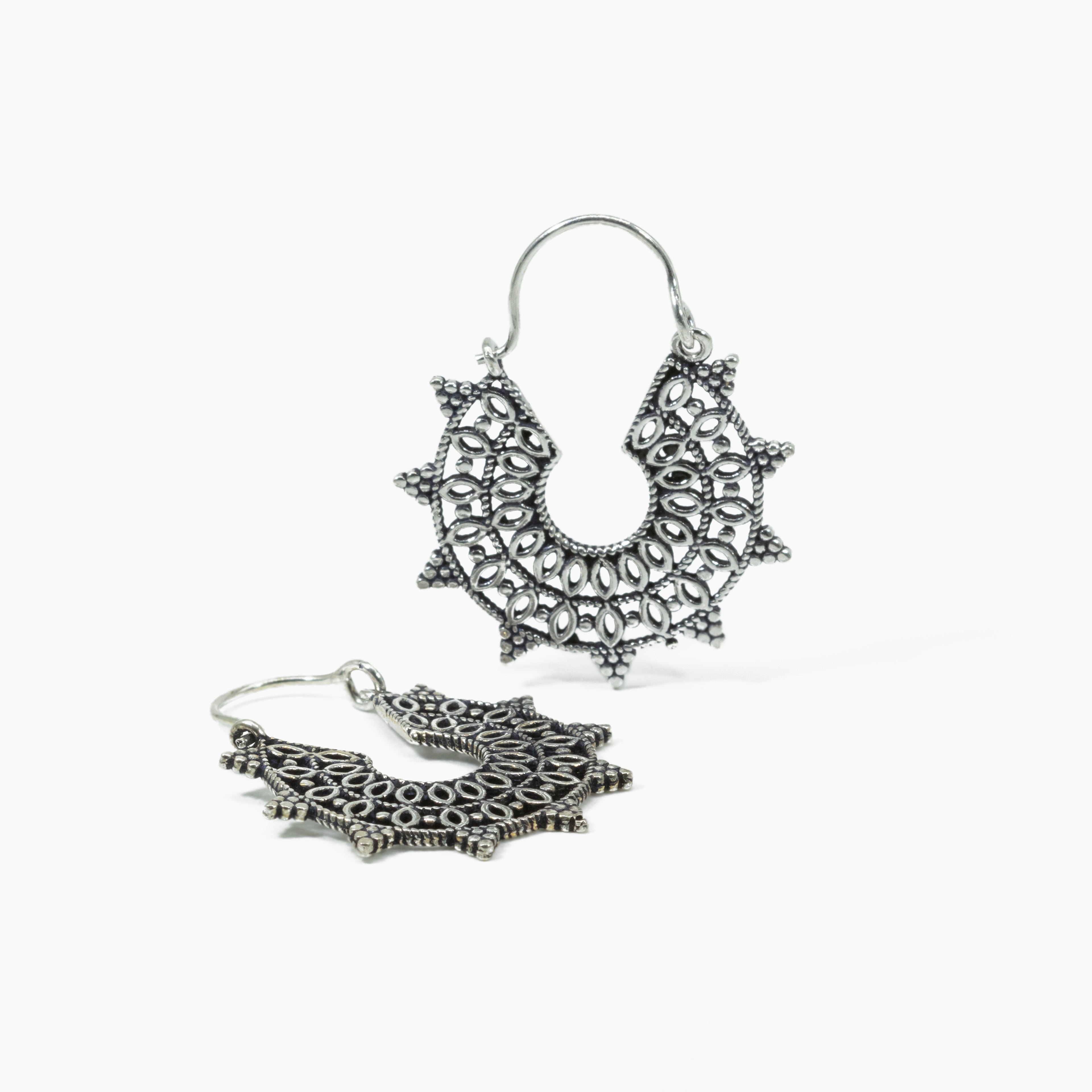 pendientes aro mandala plata