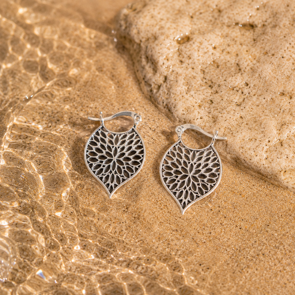 pendientes aro lead plateado