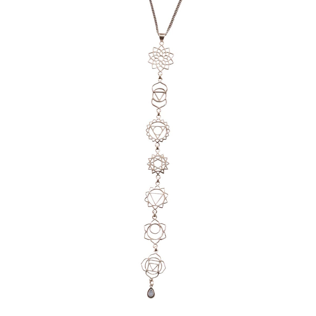 colgante charas moonstone en fondo blanco