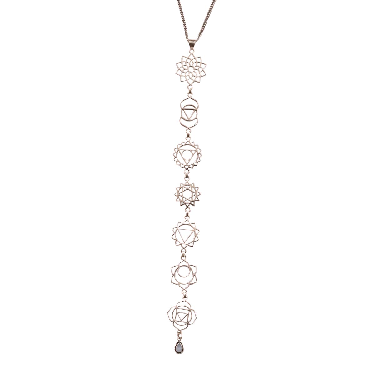 colgante charas moonstone en fondo blanco