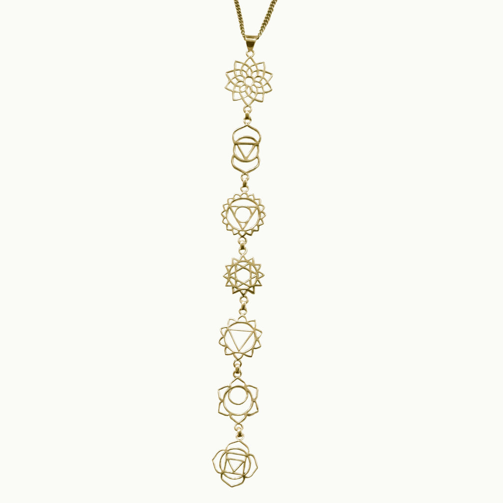 colgante 7 chakras latón
