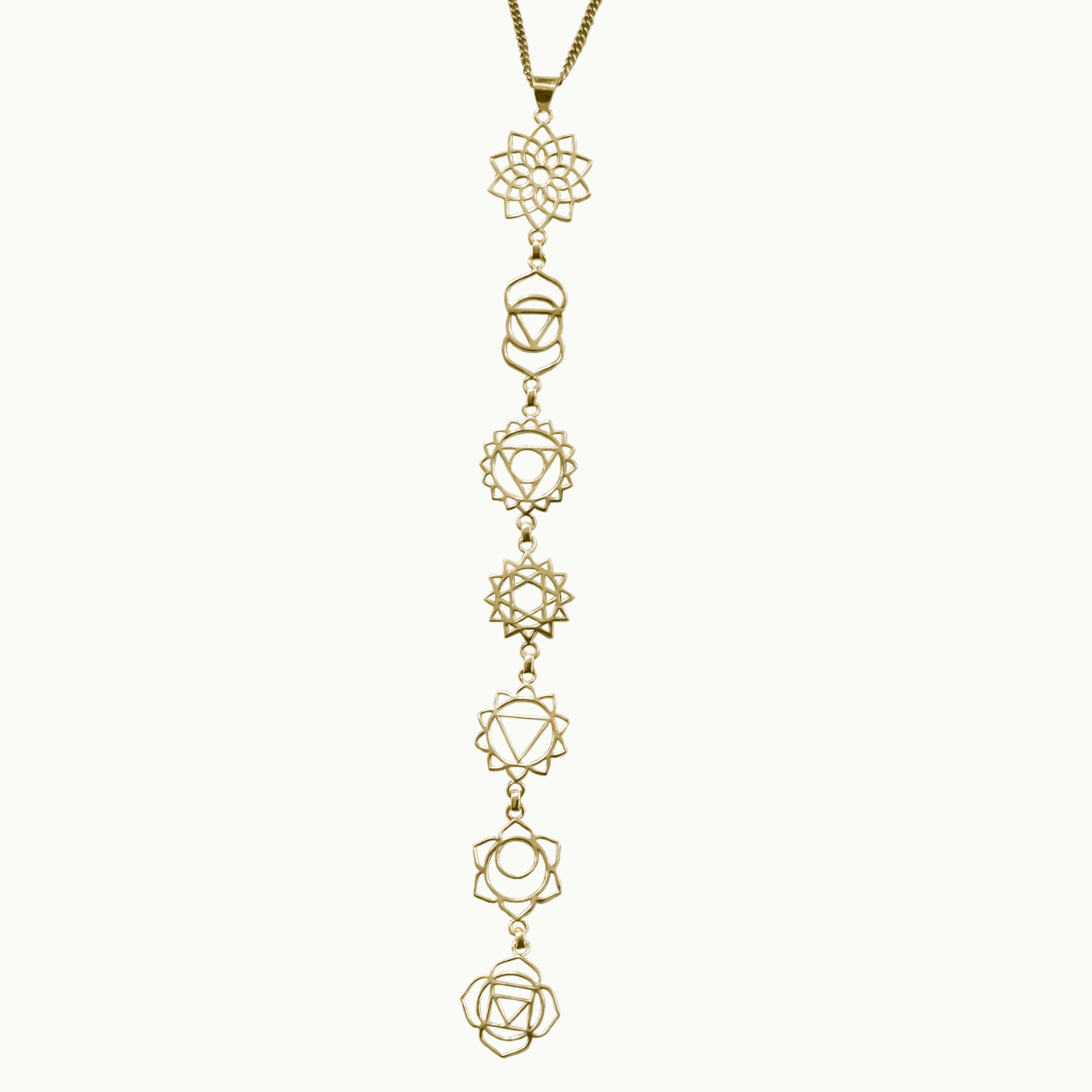 colgante 7 chakras latón
