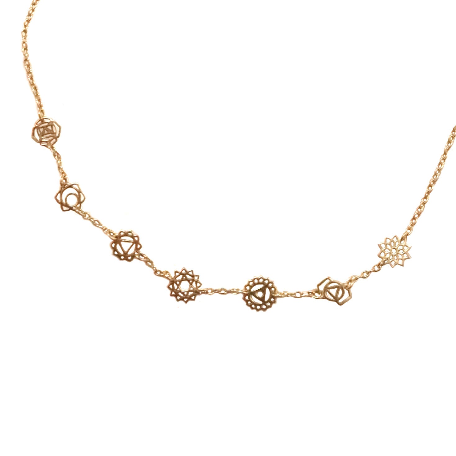 choker chakras dorado fondo blanco
