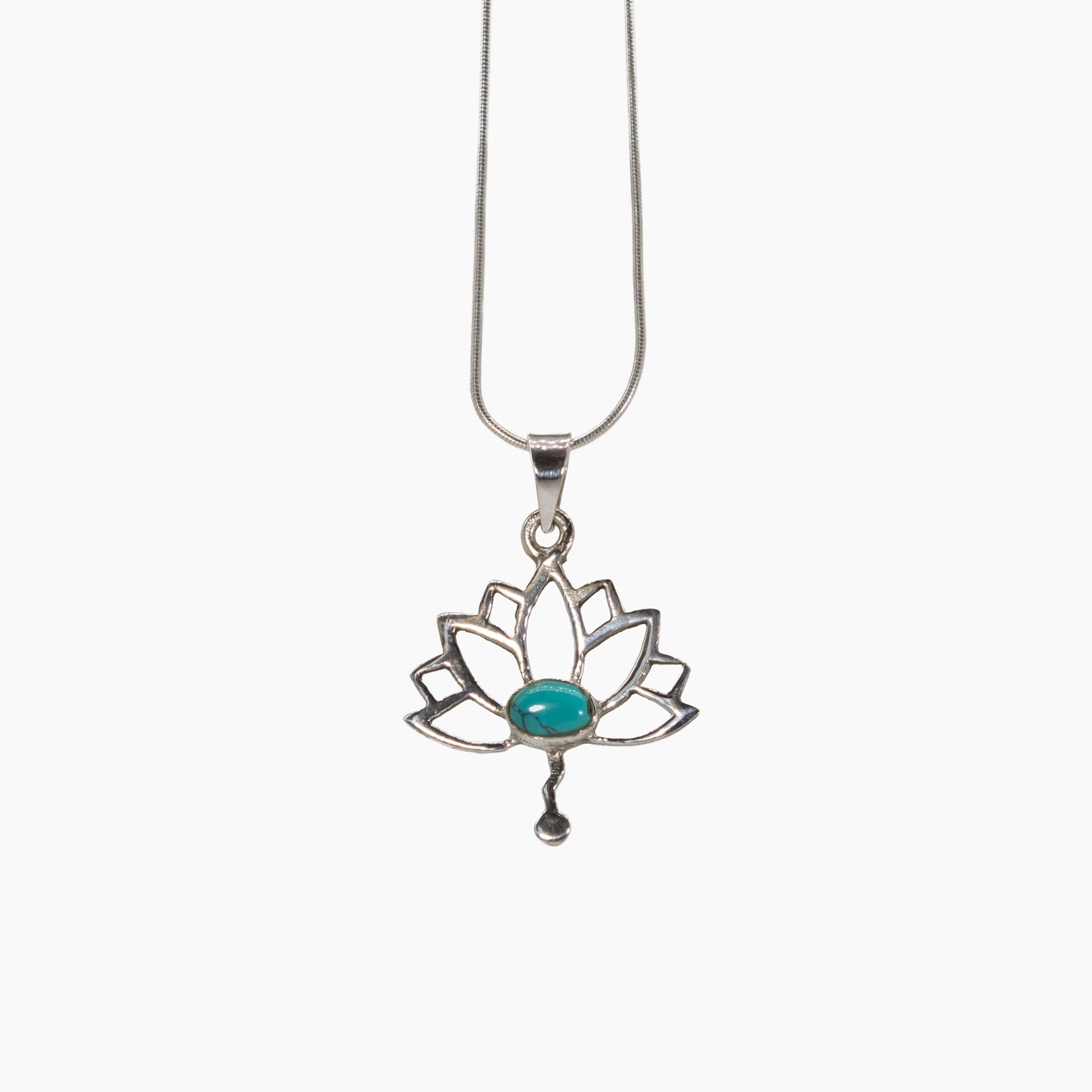 colgante loto turquesa fondo blanco