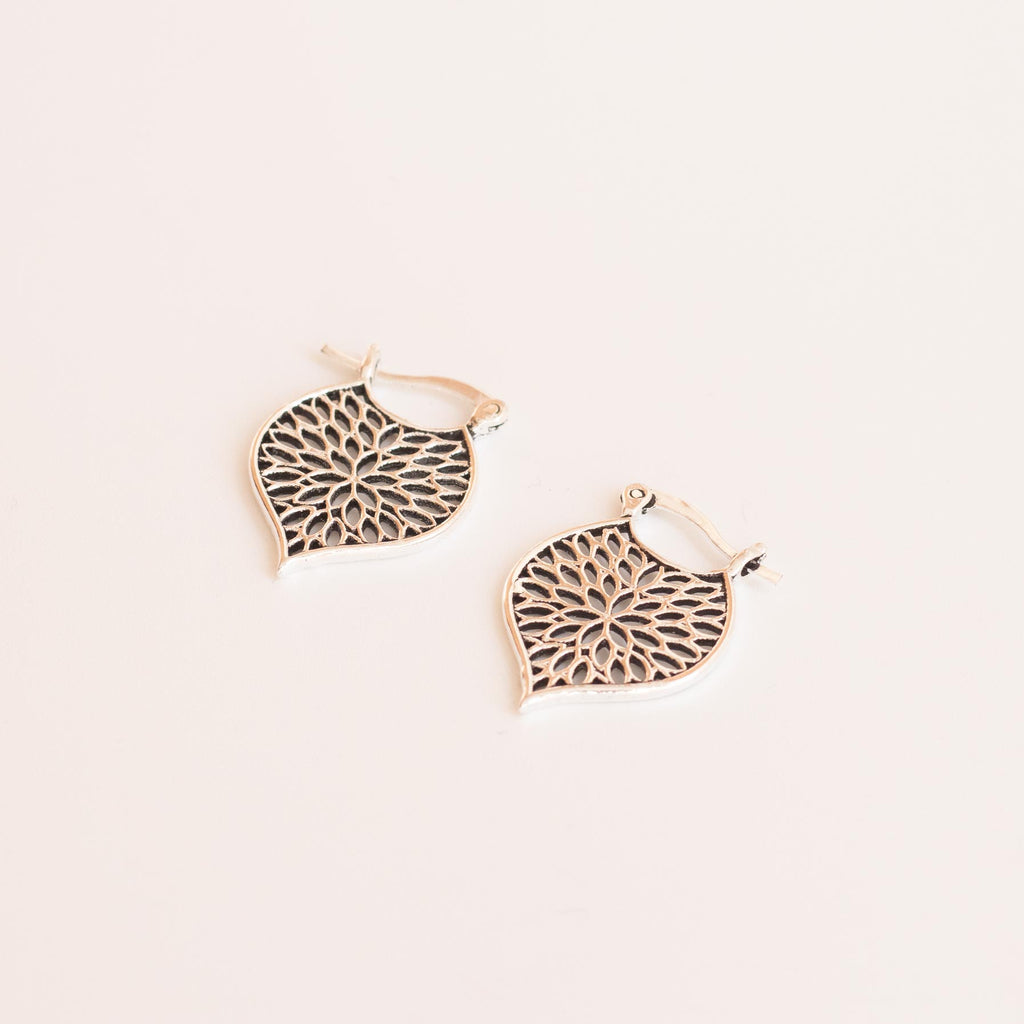pendientes aro leaf plata
