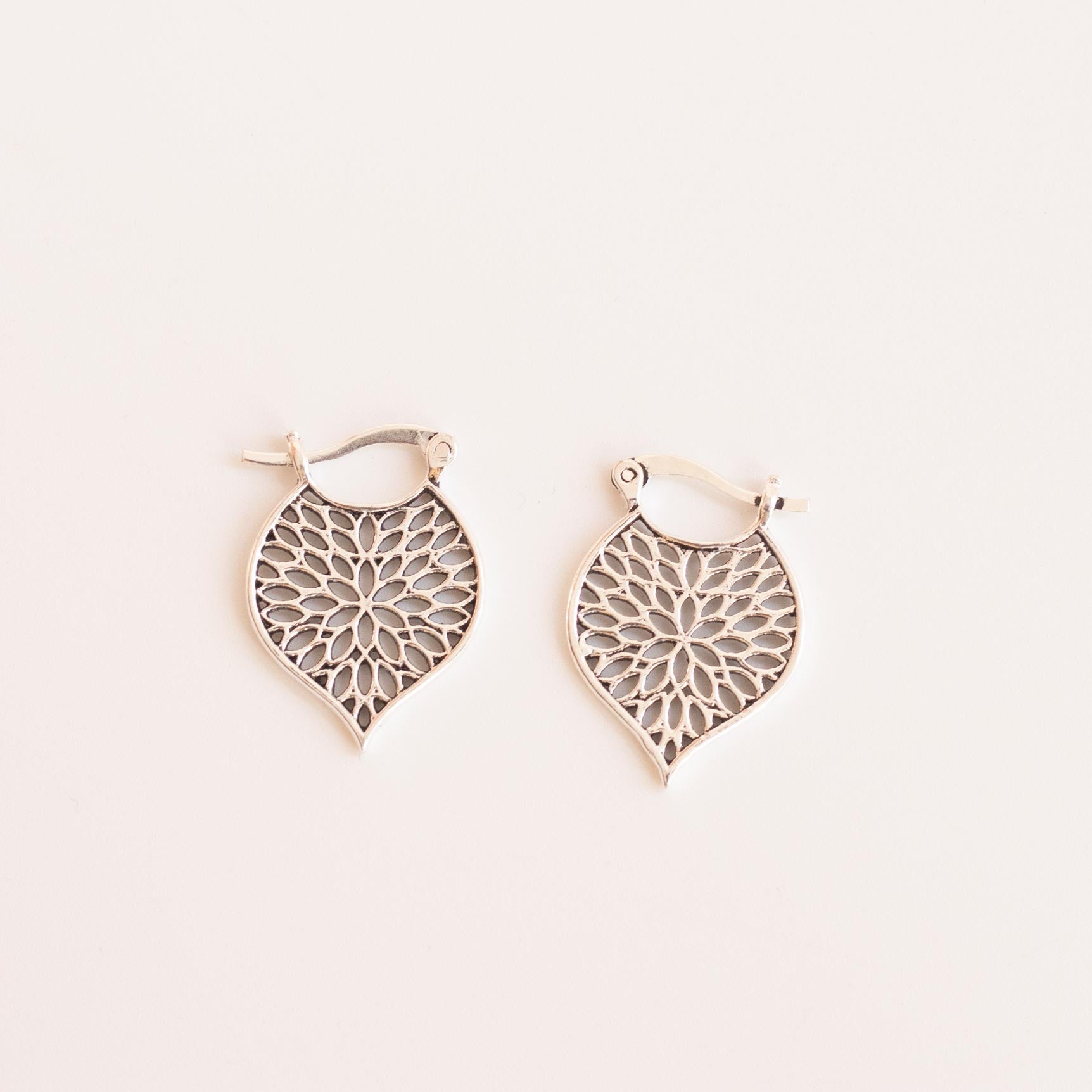 pendientes aro leaf plata