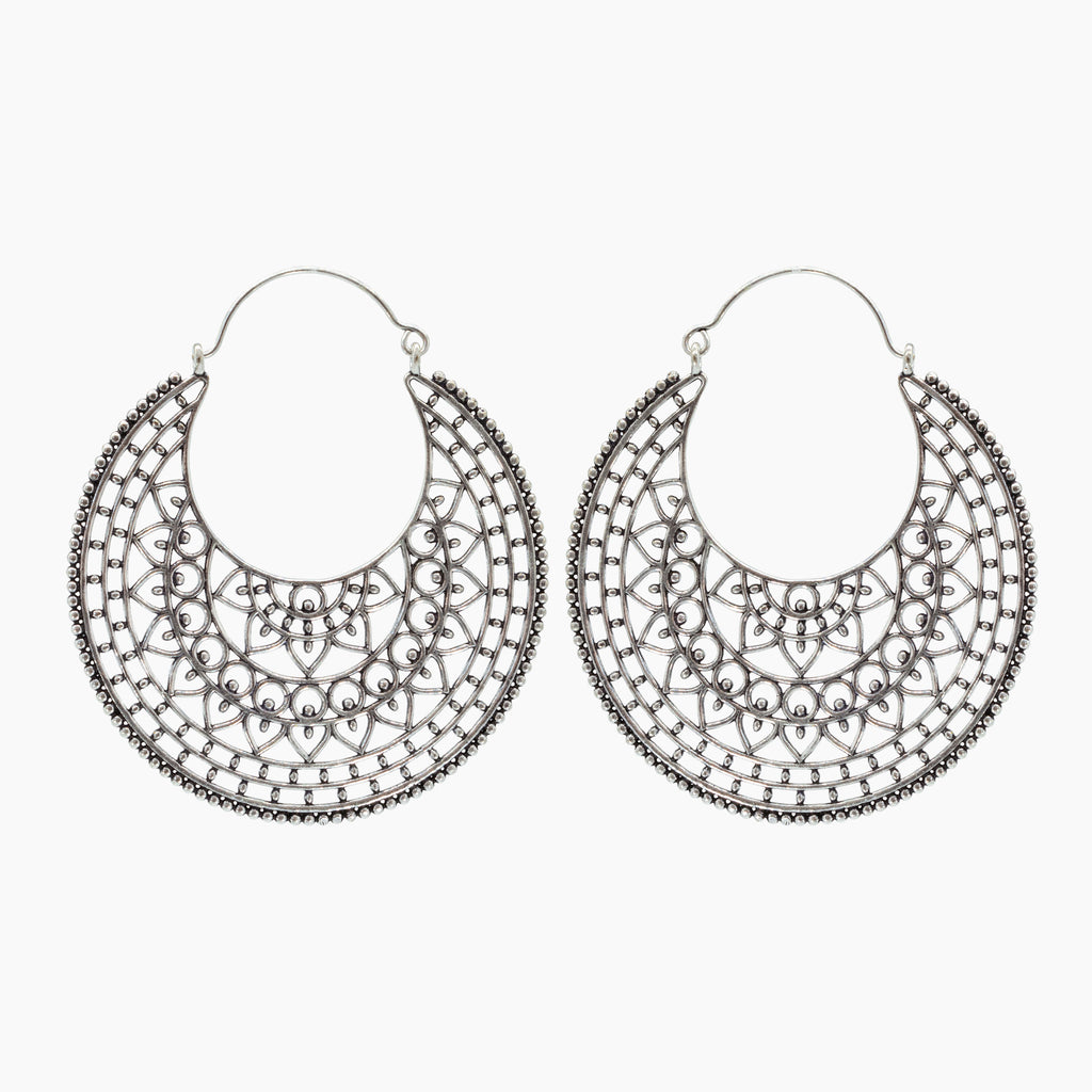 pendientes aro mandala Uma plata