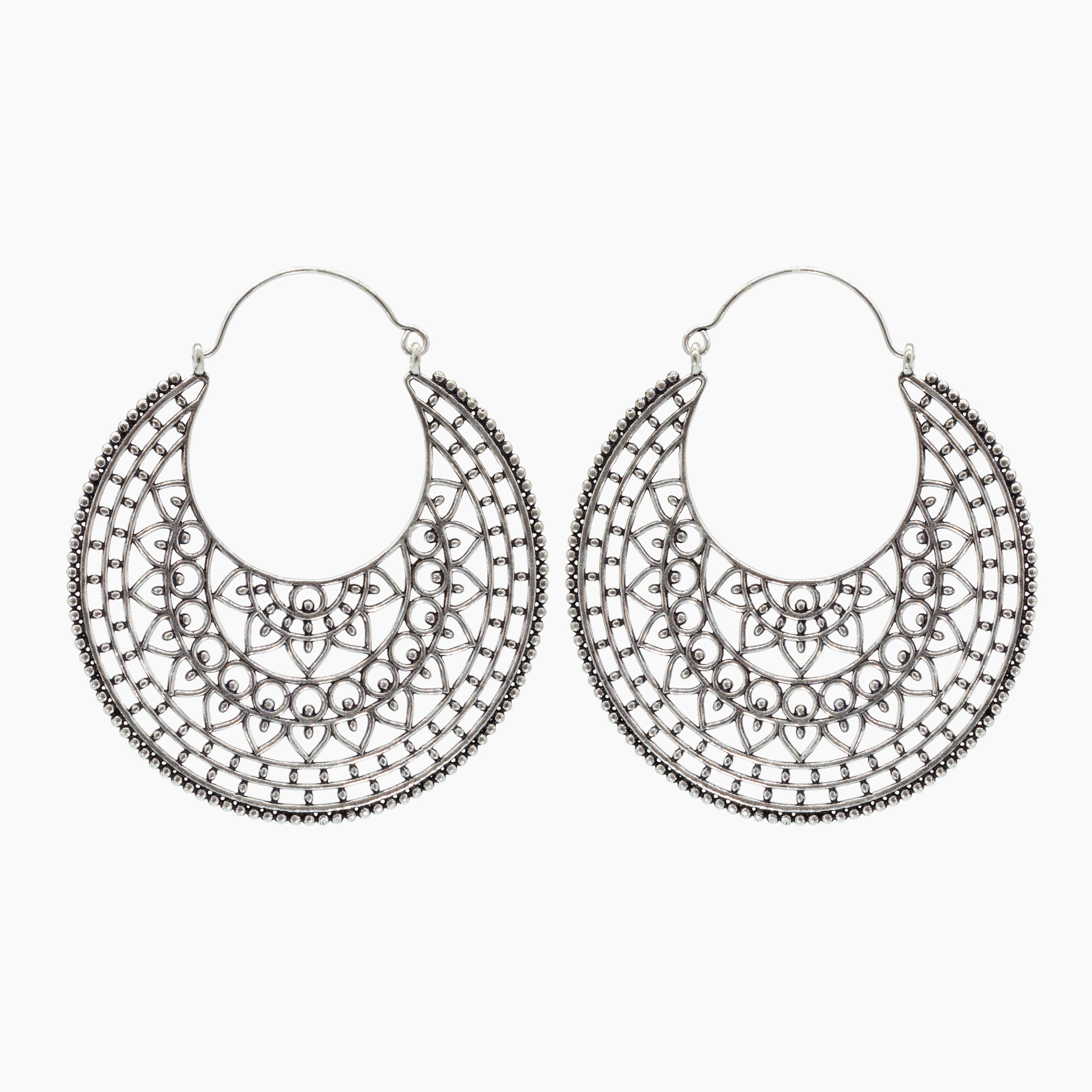 pendientes aro mandala Uma plata