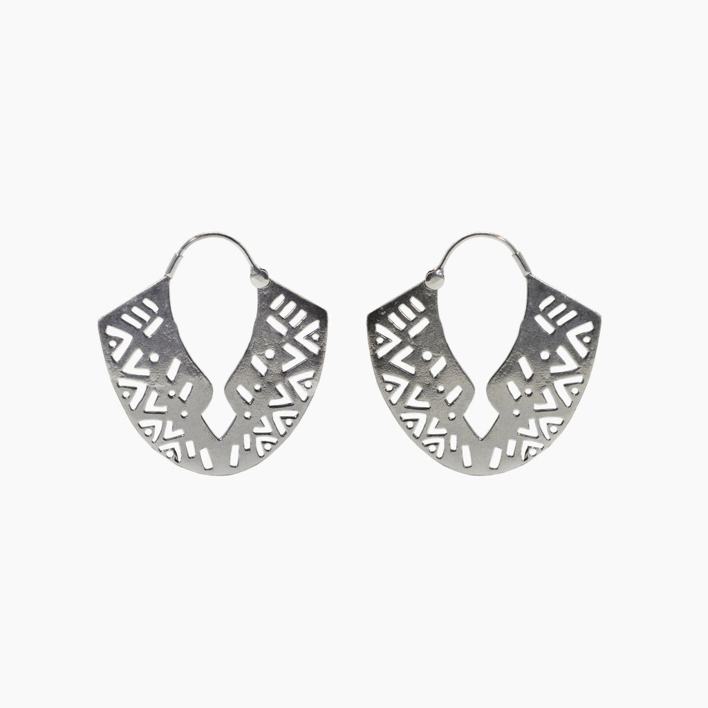 pendientes Agatha  plata fondo blanco