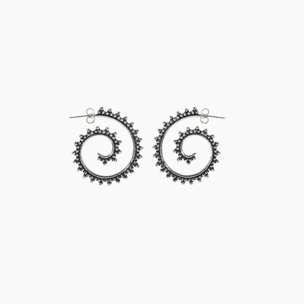 pendientes espiral plata Kara