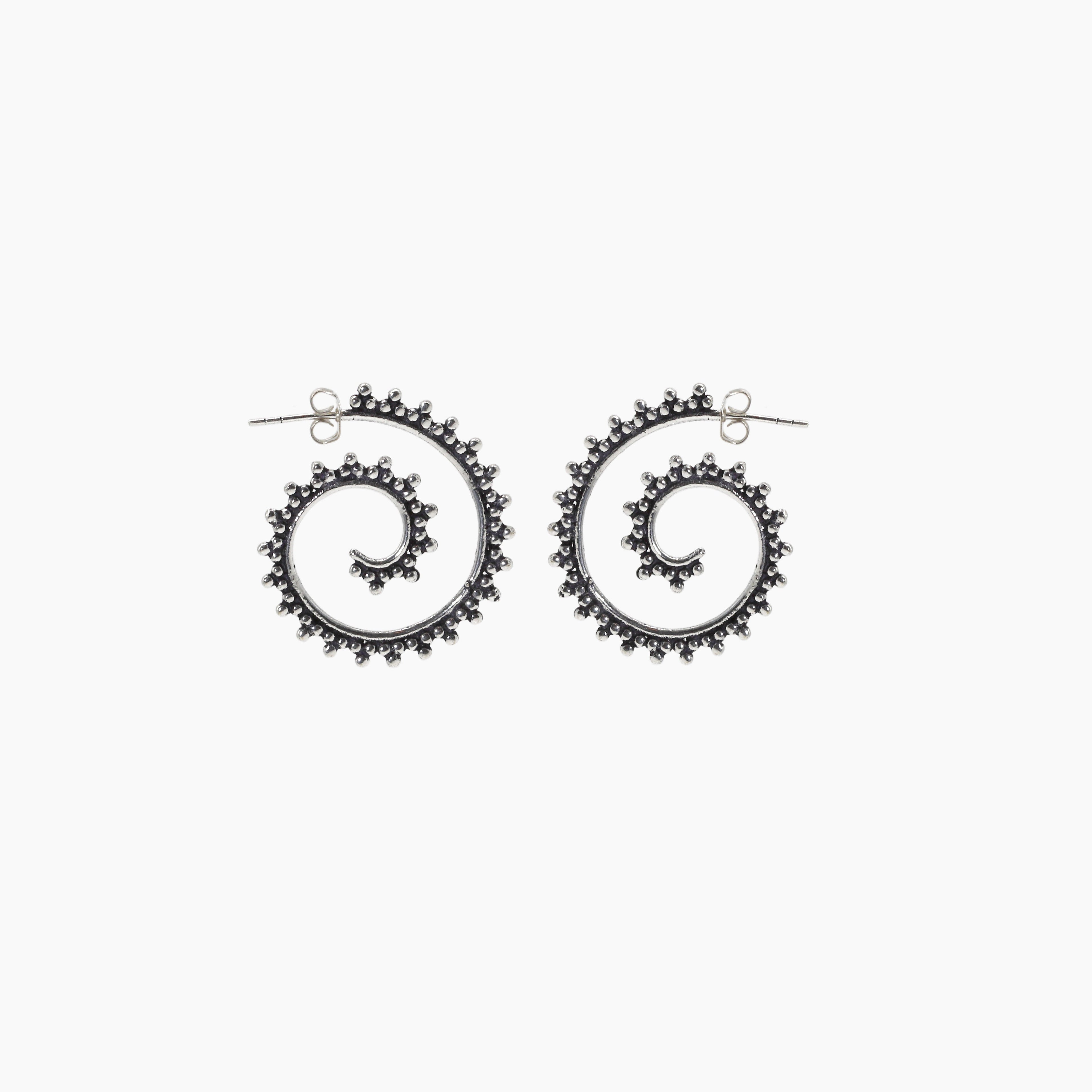 pendientes espiral plata Kara