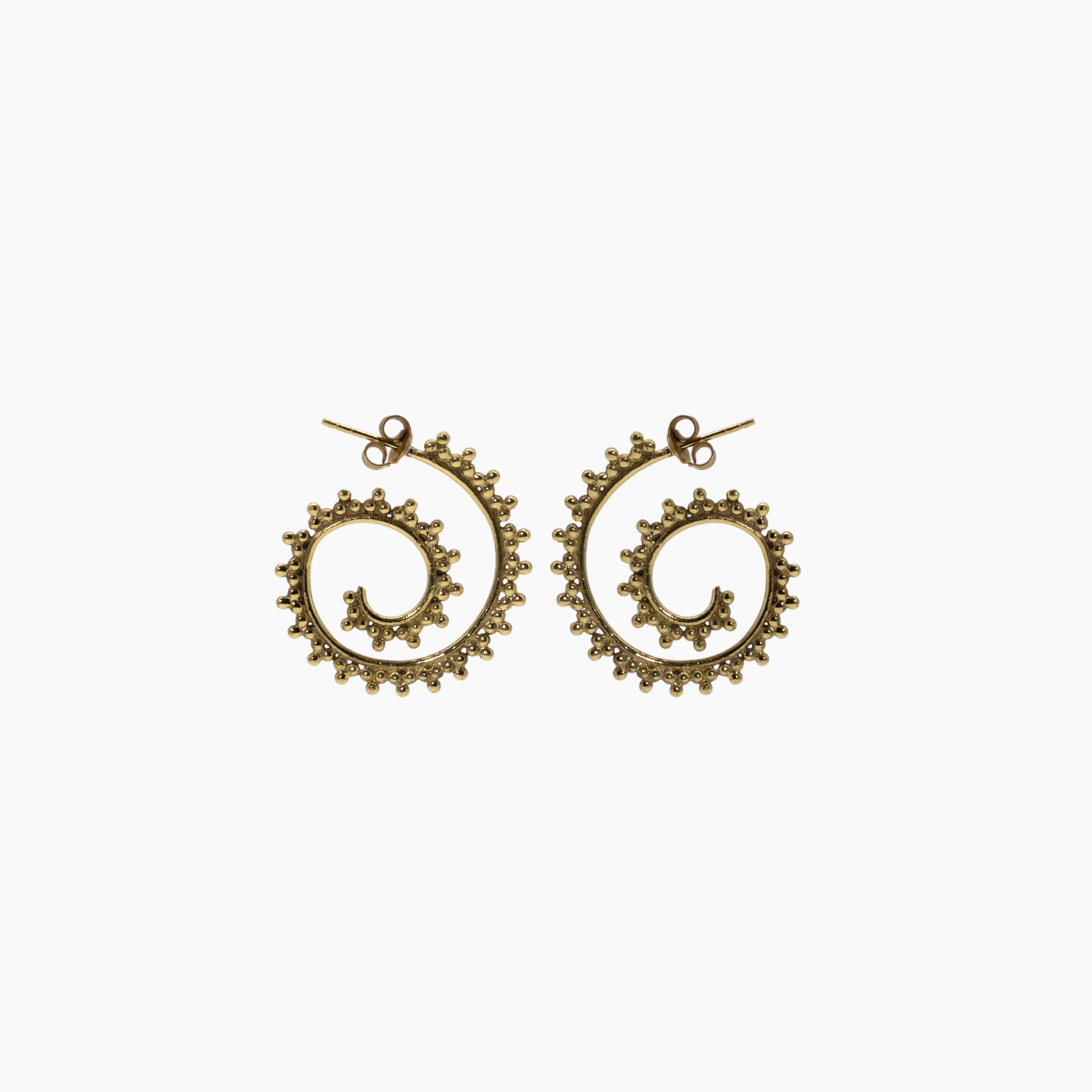pendientes espiral dorado kara