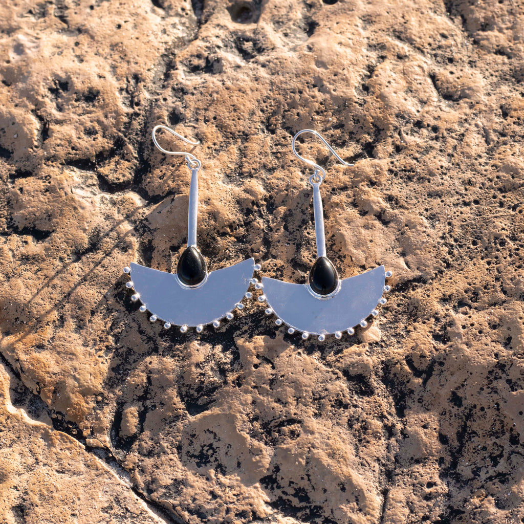 pendientes oniria onix plata