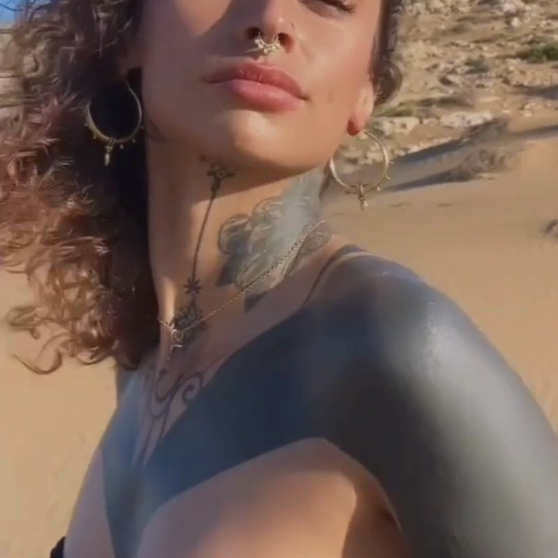 gaia septum piercing piedra lunar dorado