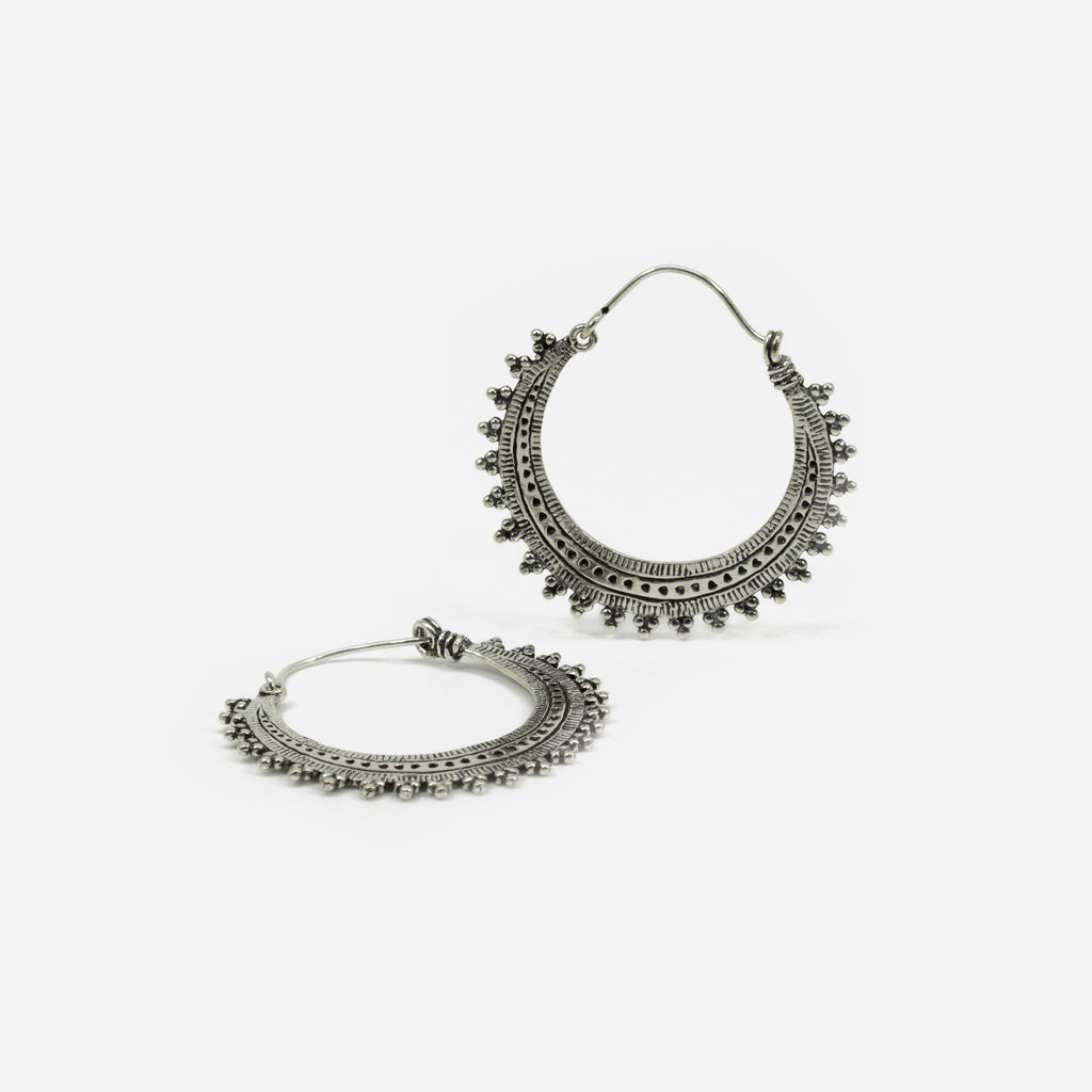 pendientes de aro Afghan plata