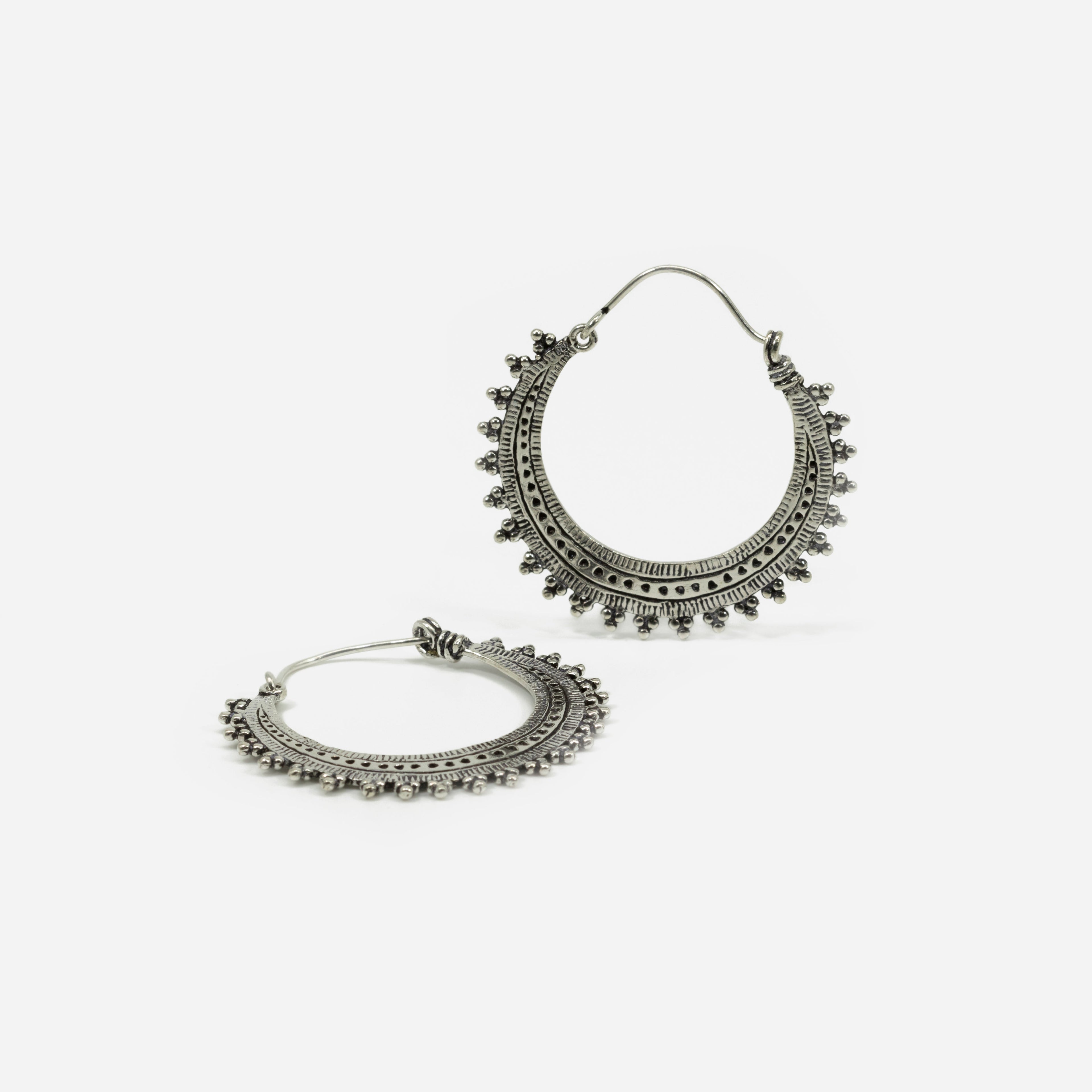 pendientes de aro Afghan plata