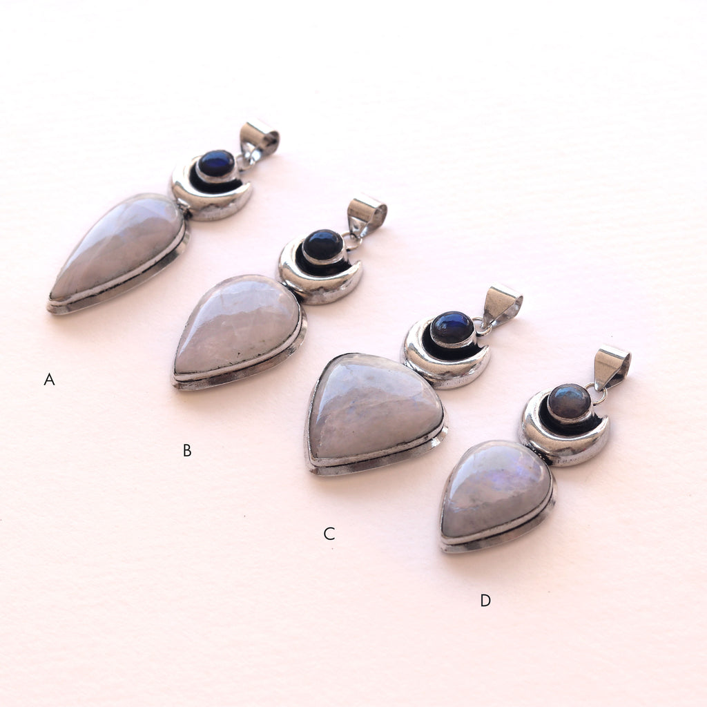 collar venus piedra lunar y labradorita fondo blanco